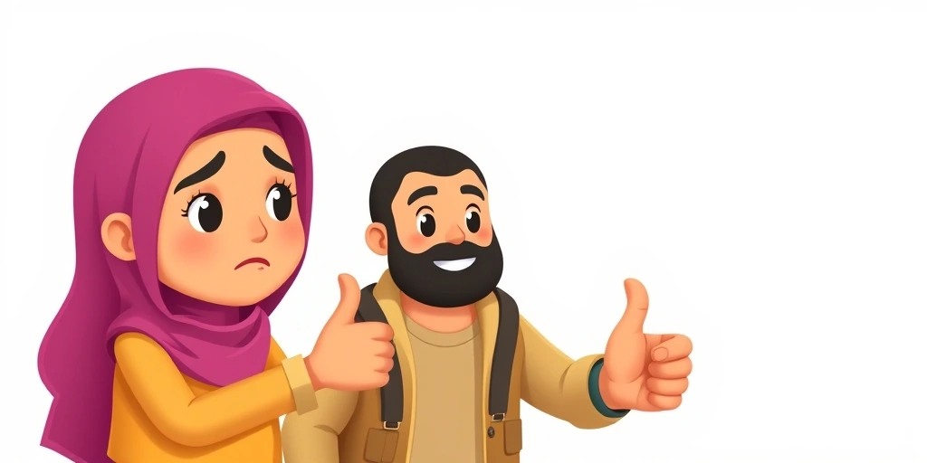 Cultural misunderstanding with a thumbs up emoji; one person looks offended while the other looks unaware.