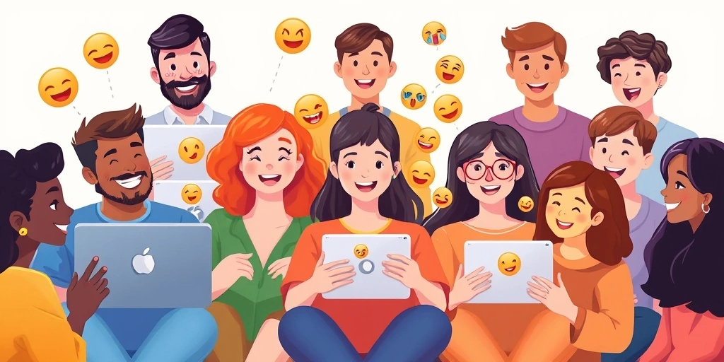 People expressing themselves online with a variety of emojis