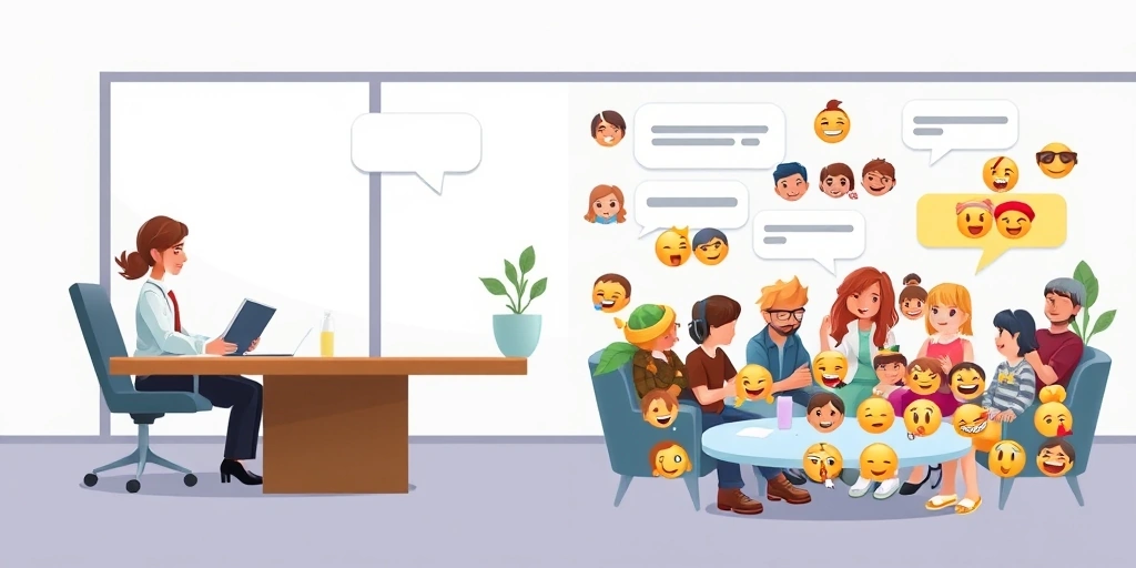 Contrast between professional and personal emoji use