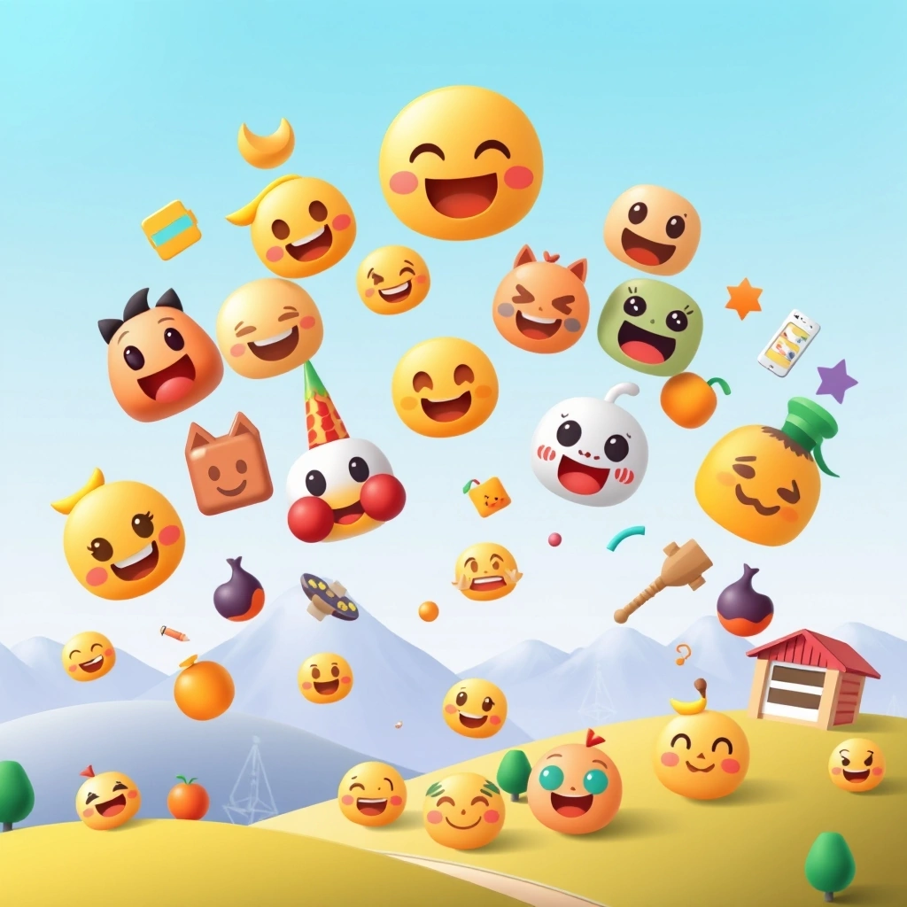 A diverse collection of modern emojis from different platforms, showcasing their global presence.