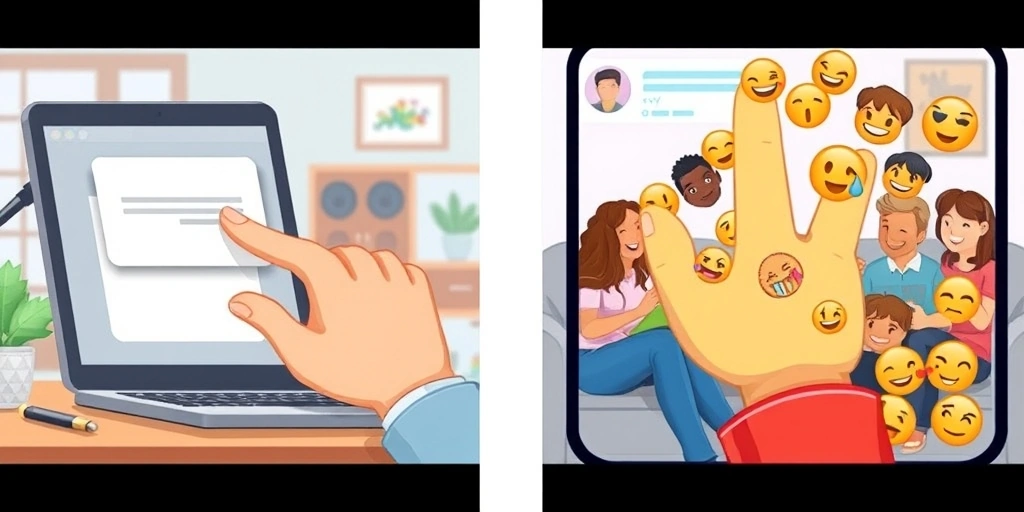 Contrast of emojis used in professional and casual digital communication settings.