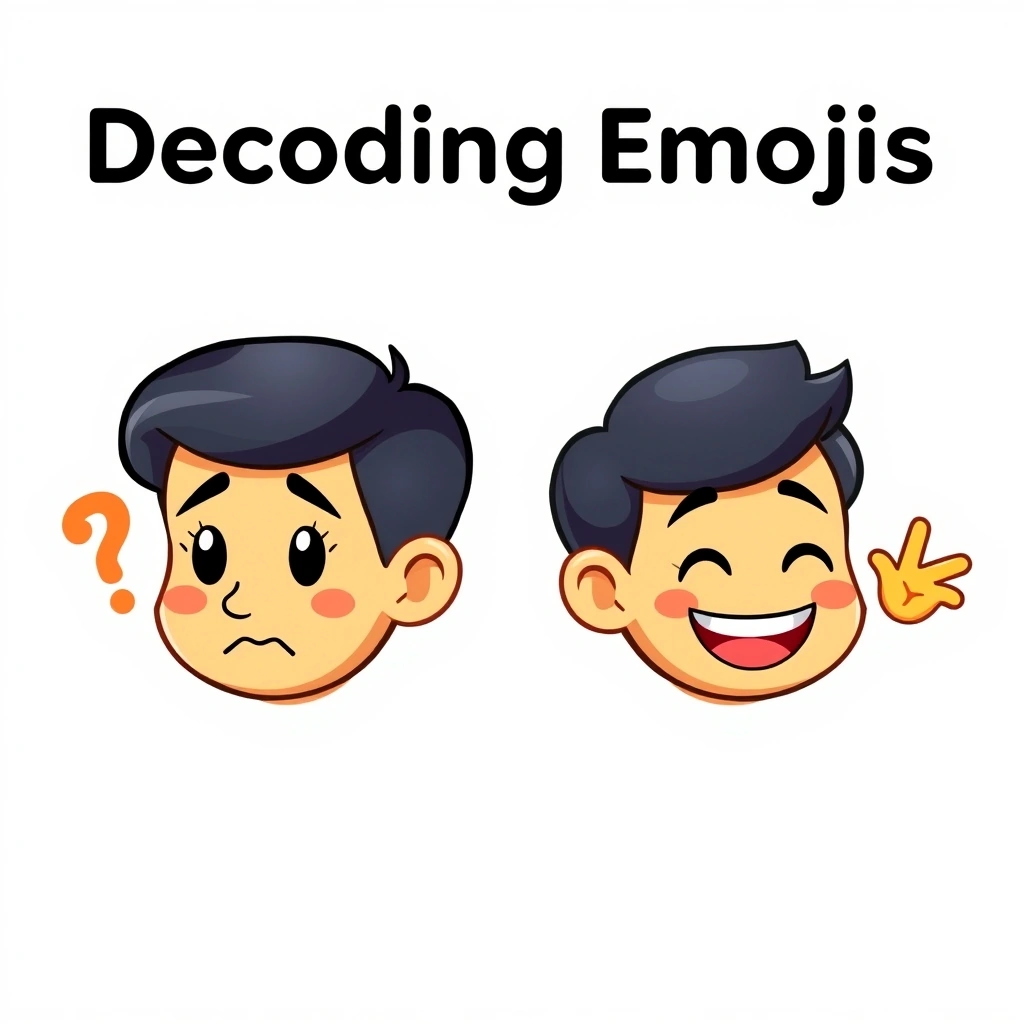 Illustrates the difference between misunderstanding and clearly understanding new emoji meanings in communication.