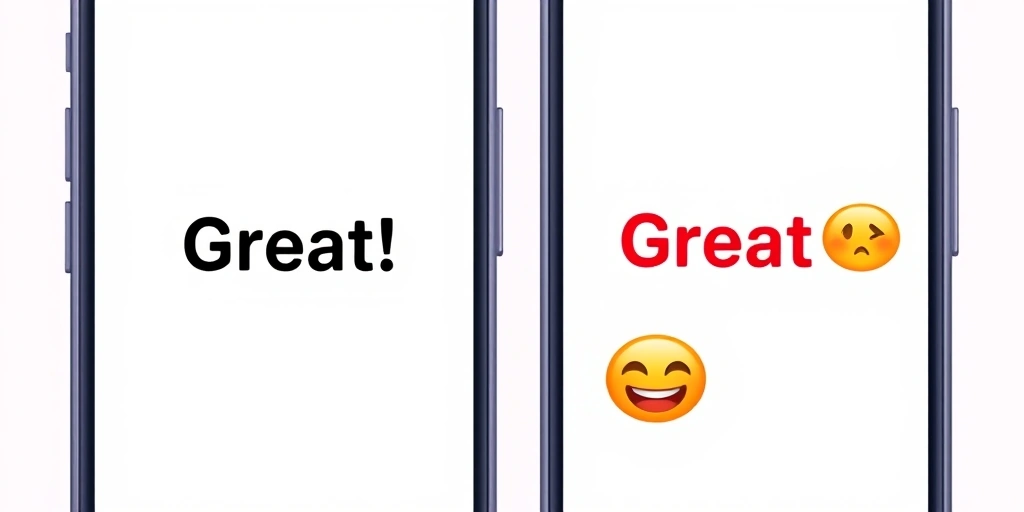 Emoji enhancing a text message with emotion