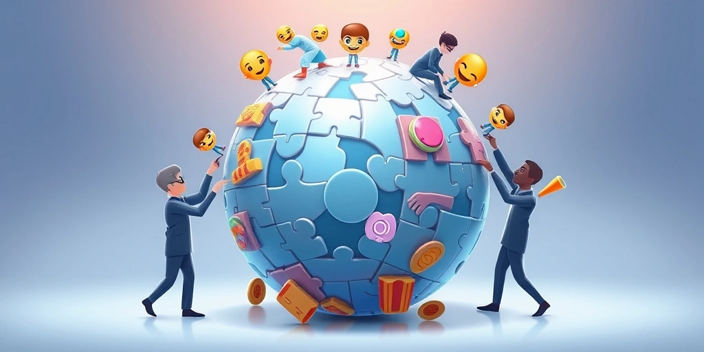 Abstract representation of the Unicode Consortium standardizing new diverse emojis on a global symbol.