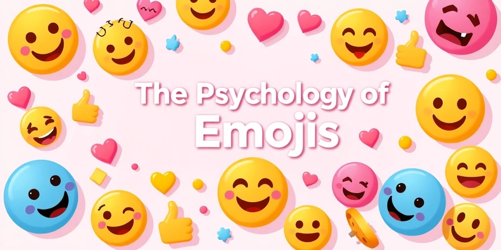 Illustration showing various emojis connecting to different emotions, representing emoji psychology
