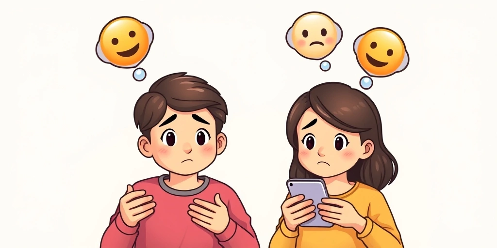 People misinterpreting emoji meanings in a digital conversation