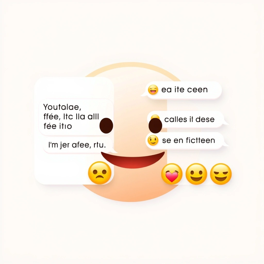 Contrast between text communication with and without emojis, highlighting clarity.