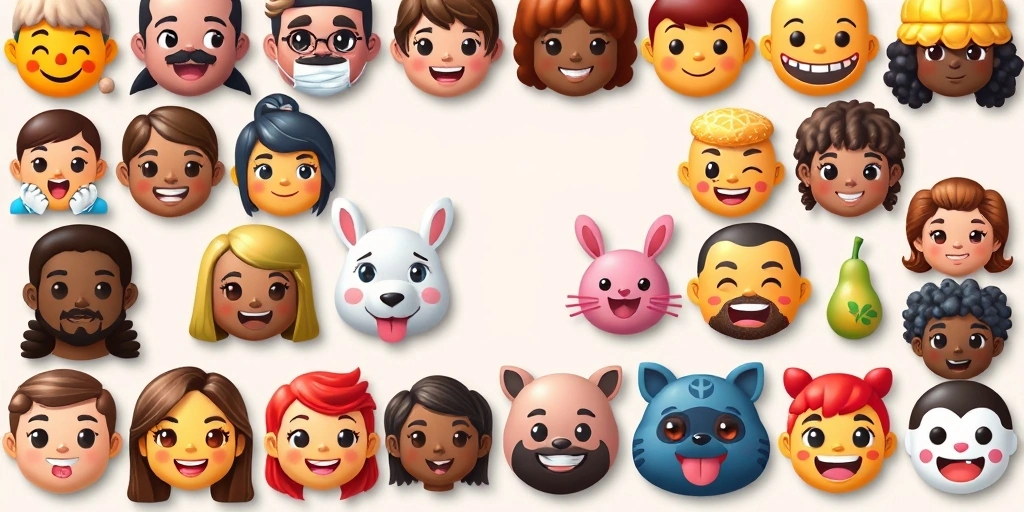 Modern and diverse collection of Unicode emojis