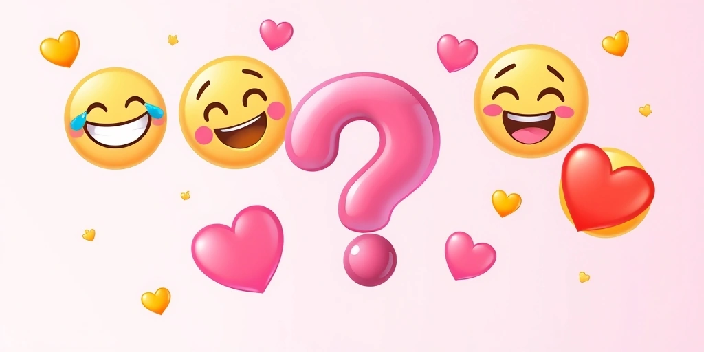 Illustration of popular emojis with a question mark, representing hidden meanings.