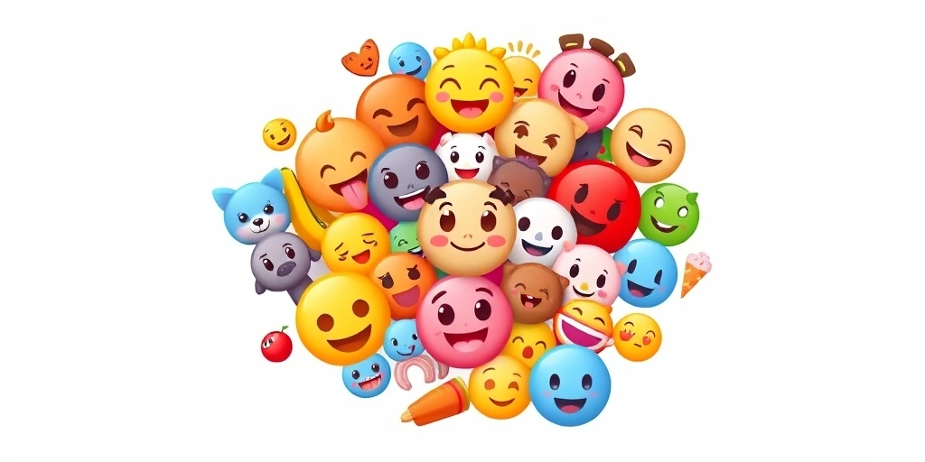 A diverse and colorful collage of various popular emojis