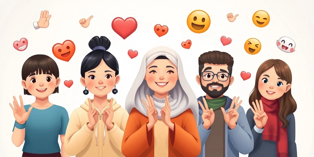 People from diverse cultures interpreting hand gesture emojis differently.