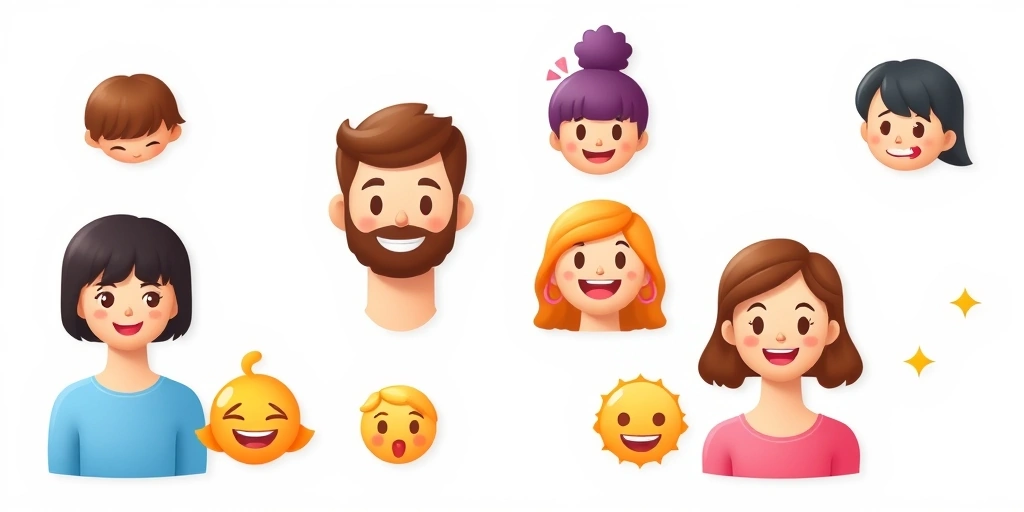 Emoji clusters representing different personality types and emotional expressions