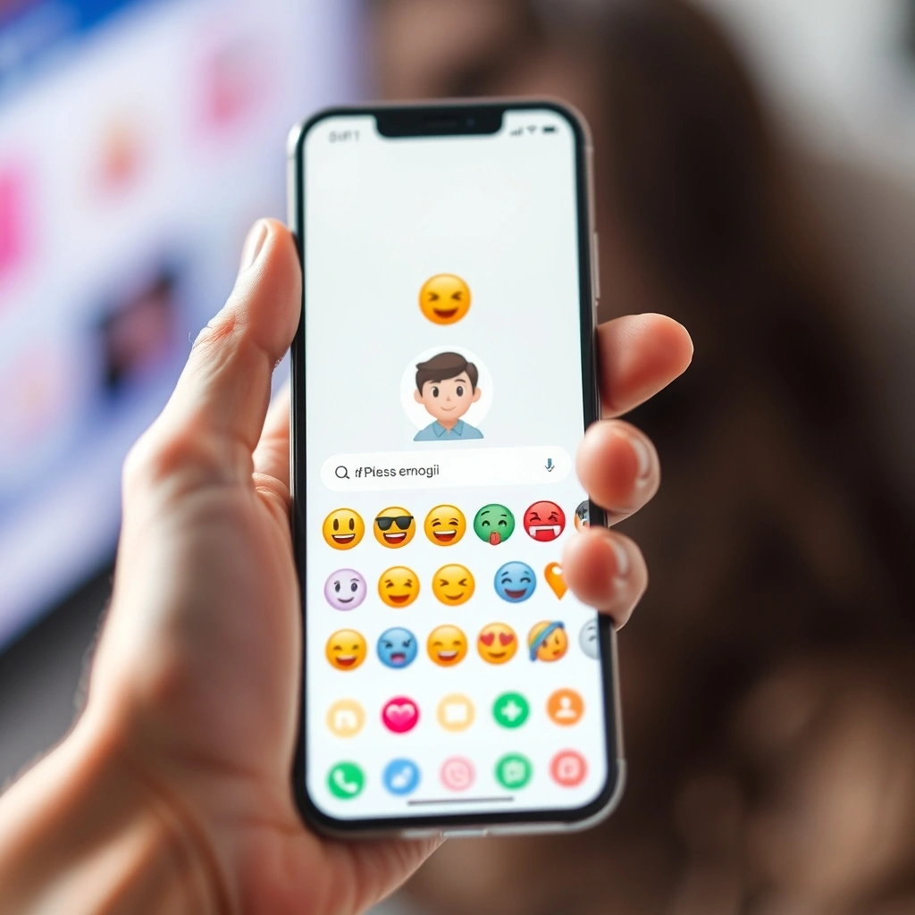 Smartphone screen displaying a person's emoji-based digital identity