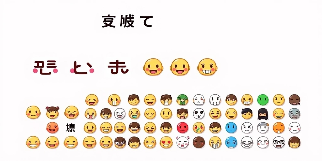 Evolution from kaomoji to early pixelated emojis