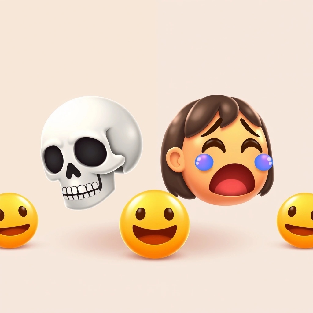 Visual representation of how different online communities interpret the same emojis in diverse and often ironic ways.