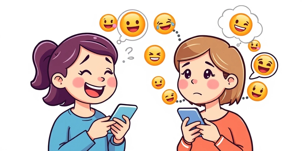 Different interpretations of emojis leading to a communication gap between two people.