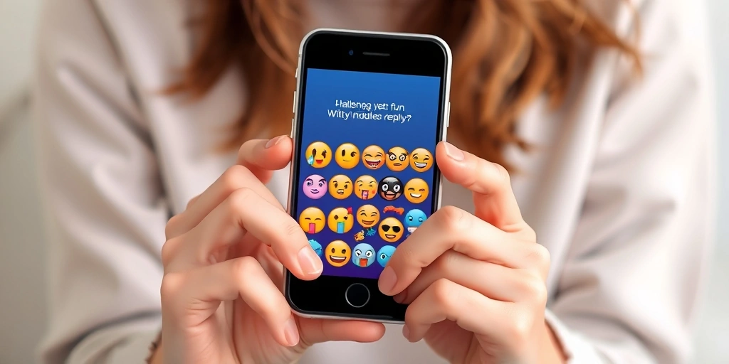 A phone screen displaying a creative and playful emoji conversation.