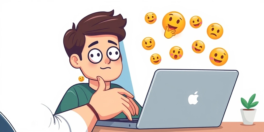 A user contemplating the meaning of emojis in a professional message.