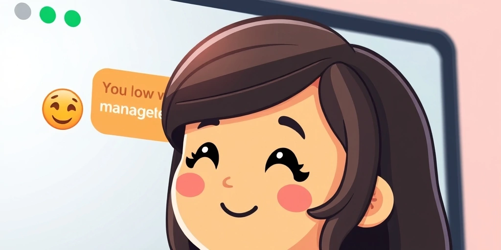 Computer screen showing positive feedback message with emoji