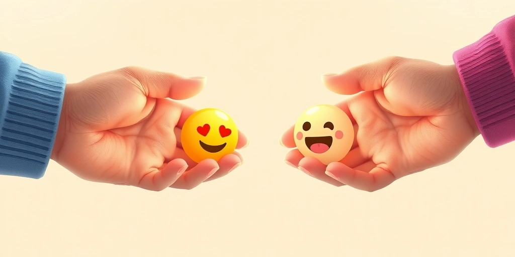 Hands of different generations reaching out, each showing a distinct emoji use, illustrating how online communities shape generational communication patterns.