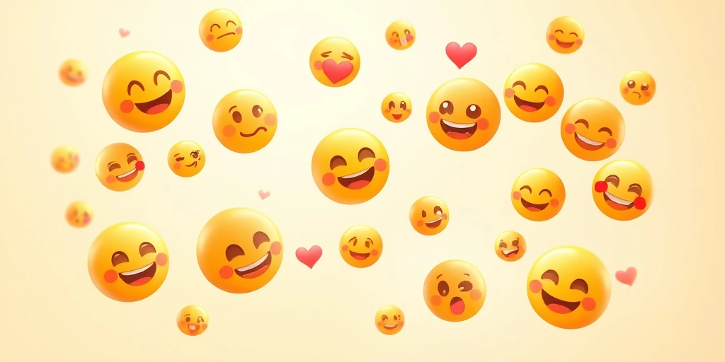 A collage of diverse emojis floating gracefully, symbolizing warmth, connection, and understanding in digital communication.