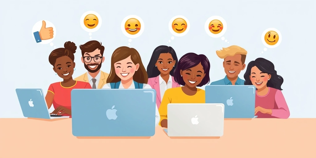 Professionals using emojis to communicate clearly at work.