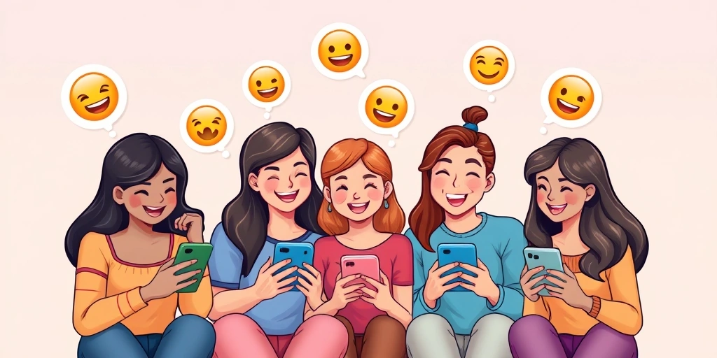 Group chat with friends using emojis for quick acknowledgments and casual conversation.