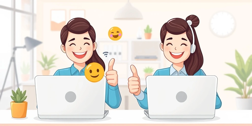 Colleagues use emojis to build connection and positive rapport in a remote meeting.