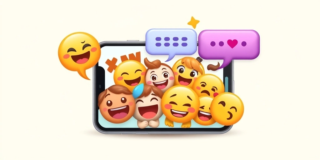 Group chat messages showing diverse emoji combinations for nuanced expression. Group chat messages showing diverse emoji combinations for nuanced expression.