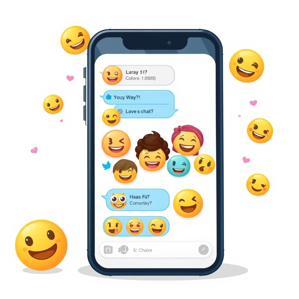 Emojis quickly conveying emotions and reactions in a dynamic group chat.