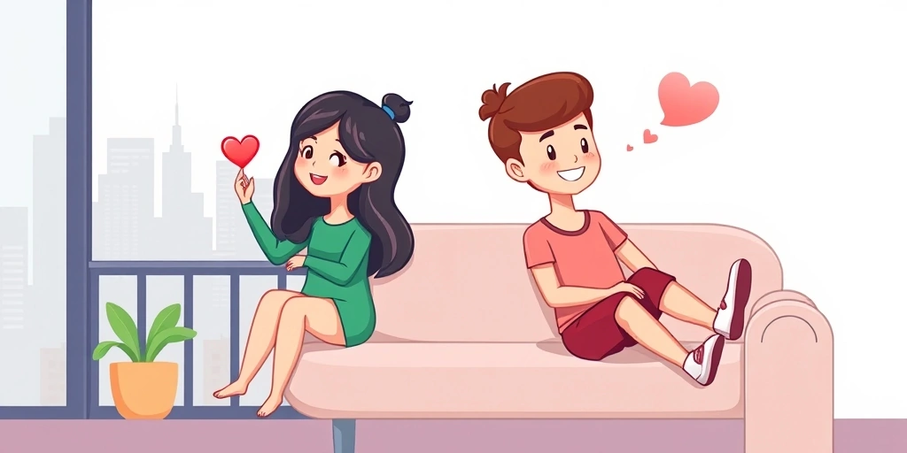 Friends connecting across distance with a simple heart emoji.