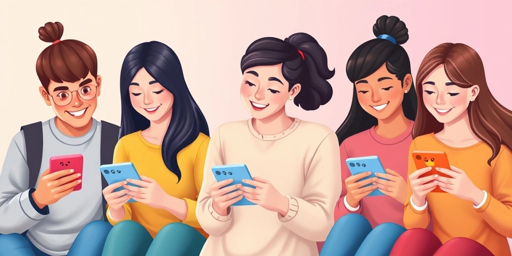 Millennials and Gen Z using emojis on their phones, showcasing diverse communication styles.