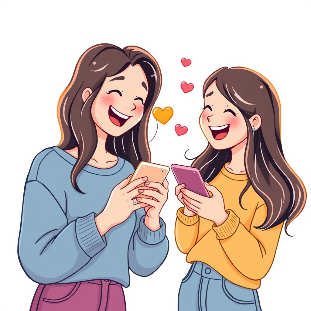 Friends enjoying a relaxed conversation, illustrating how emojis contribute to harmonious communication.