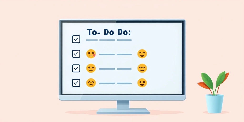 Functional emojis like checkmarks and calendars used in a professional task list