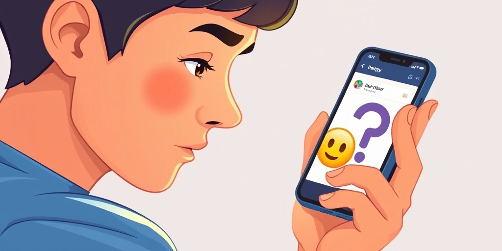 A person reconsidering an emoji they just sent in a text