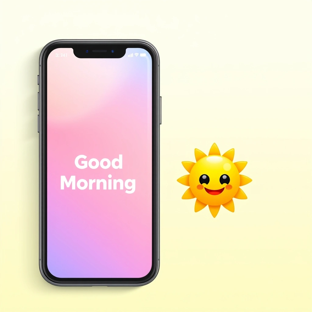 Comparison of a plain good morning text and one with a sun emoji on a phone screen