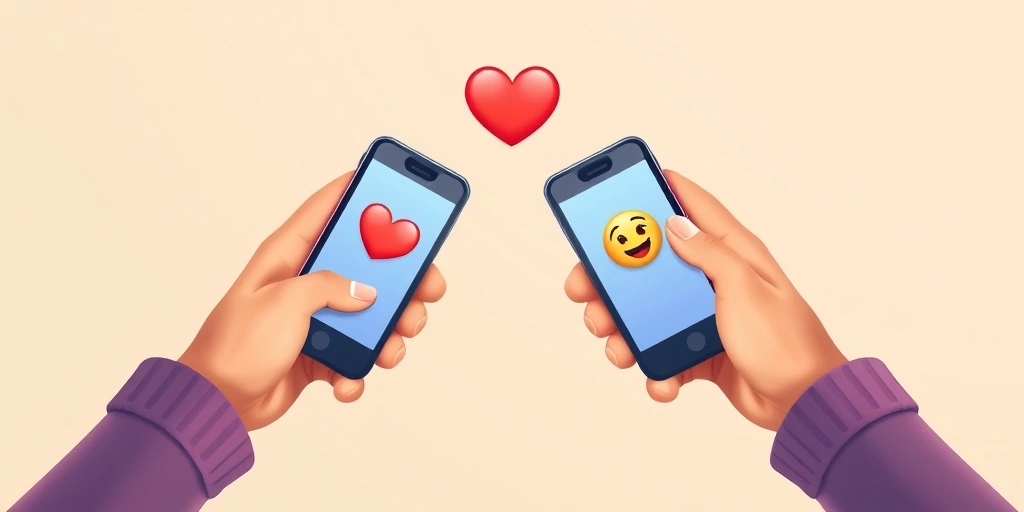Visual metaphor for the expectation of emoji reciprocity in a private text conversation.
