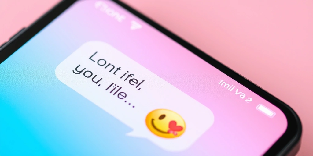 A smiling emoji clarifying the friendly tone of a text message on a phone screen.