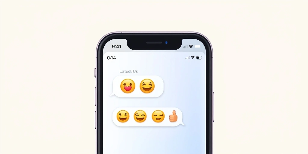 A phone showing a chat where emojis are used as quick replies.