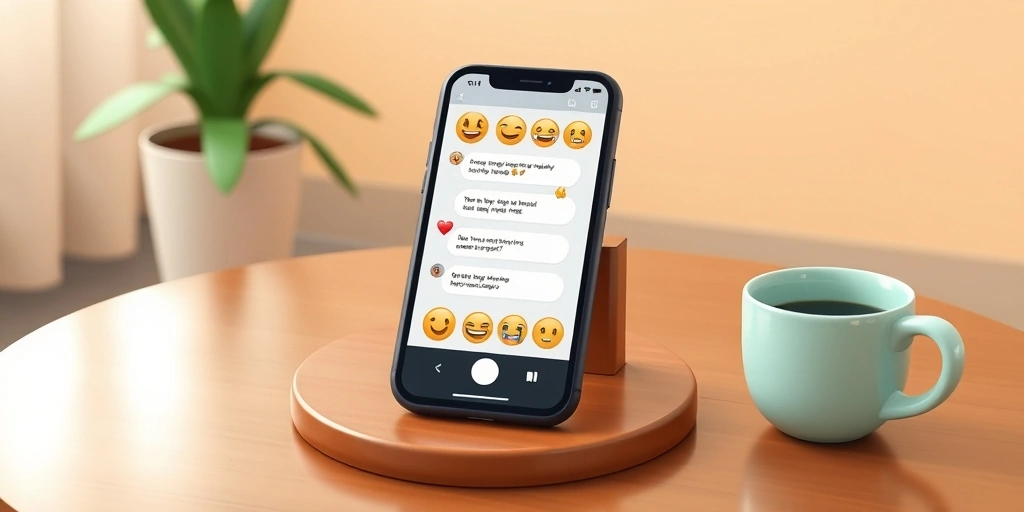 A phone displaying a friendly group chat conversation with emojis