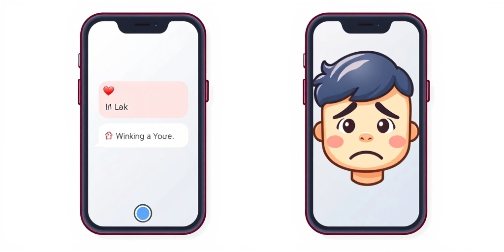 Misinterpretation of a winking emoji causing confusion between two people