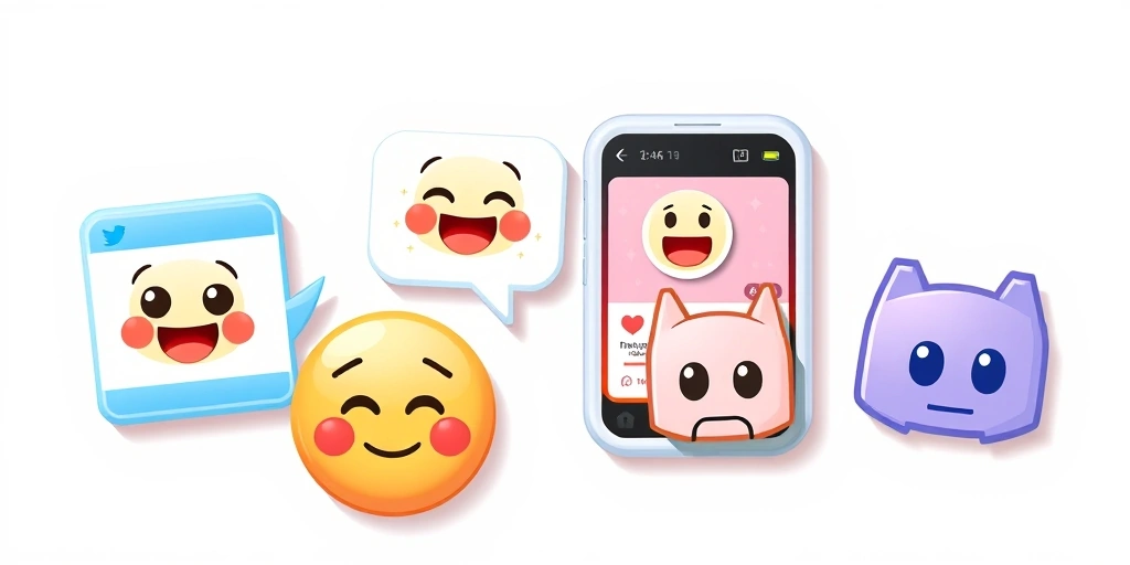 The same emoji appearing across different social media platforms and apps, showing its journey.
