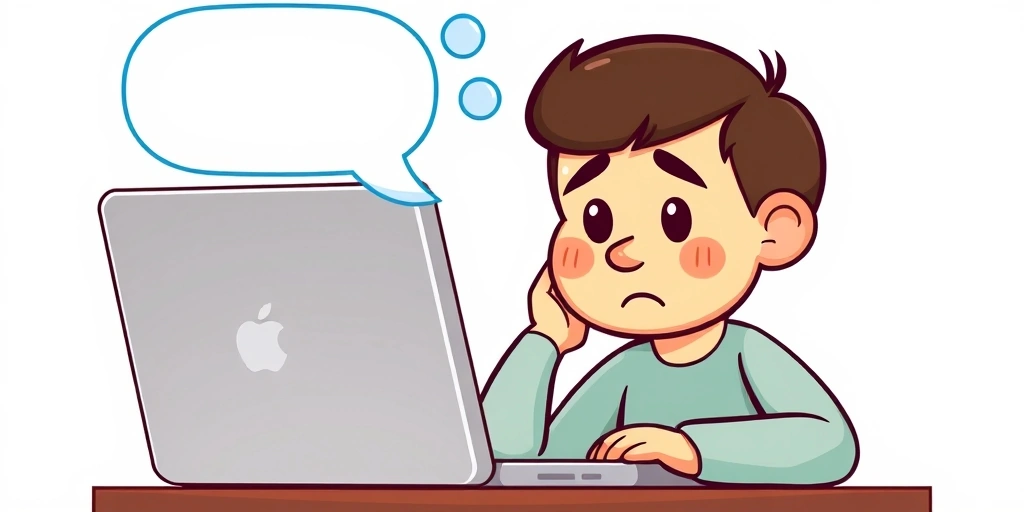 A remote worker pondering a toneless message on their screen.