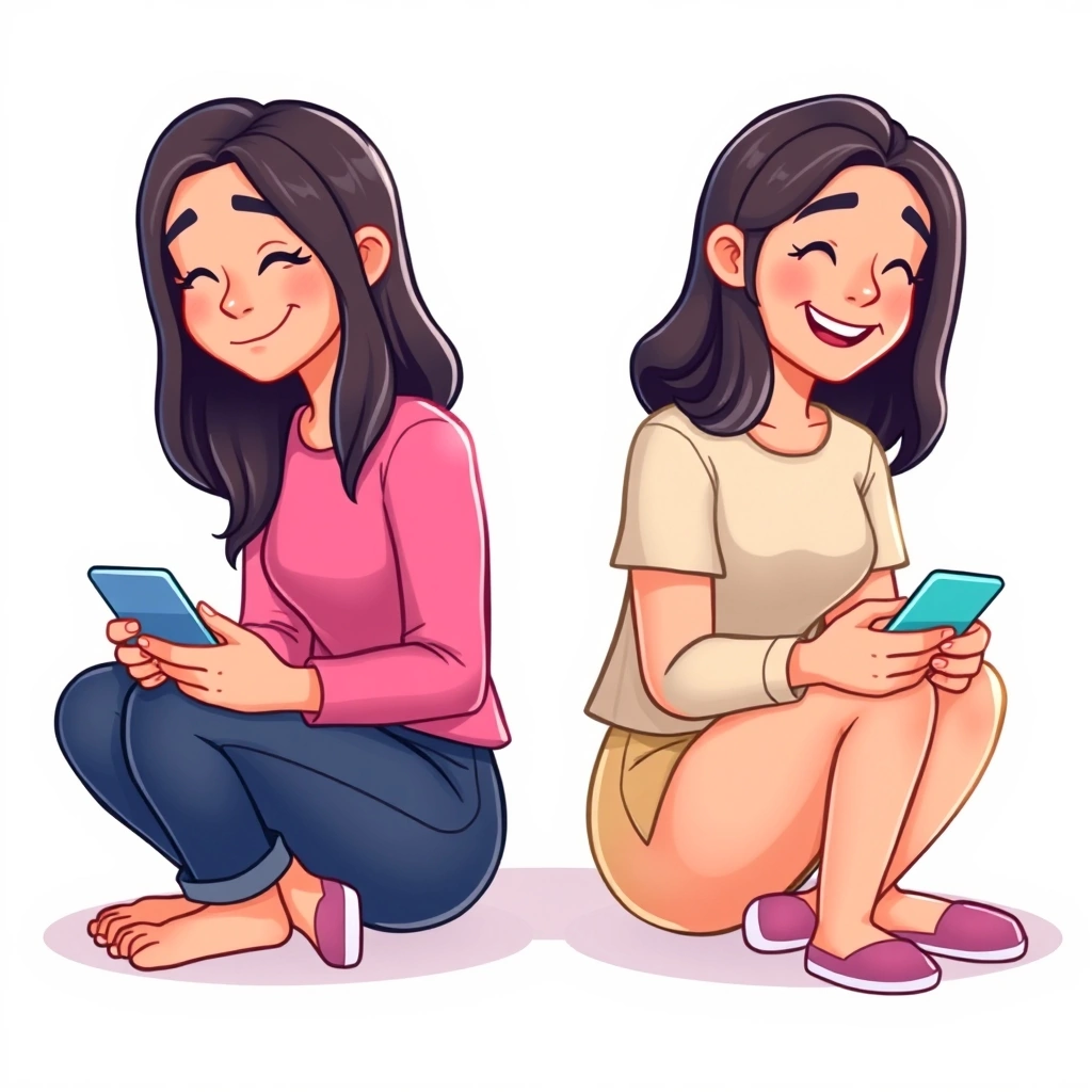 Two people experiencing a misunderstanding over text messages.