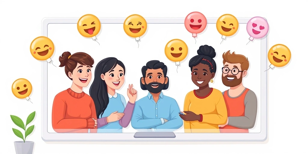 Remote team collaborating with emojis in their chat