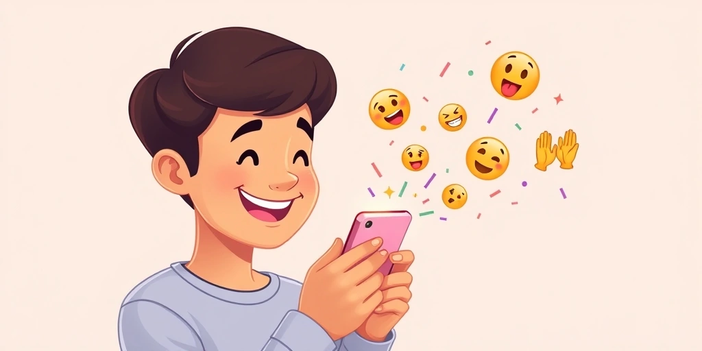 Someone happily receiving a flood of celebratory emoji reactions on their phone.