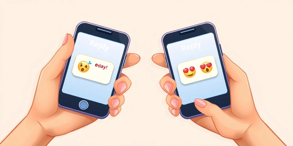 Side-by-side phone screens demonstrating how emoji order changes the feeling of a message.