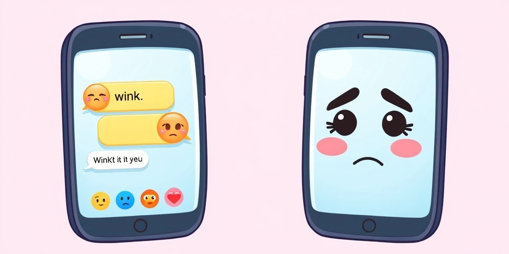 Two phones showing a text conversation with a potentially ambiguous wink emoji
