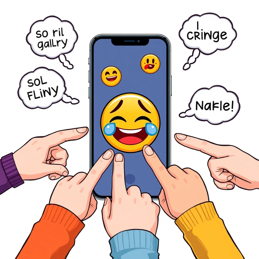 Different generations reacting to the same laughing crying emoji with vastly different interpretations.