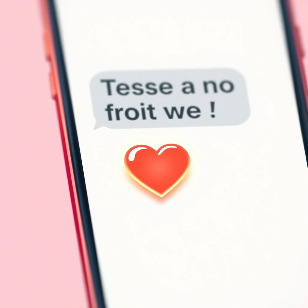 A phone screen showing a heart emoji softening a tense text conversation.
